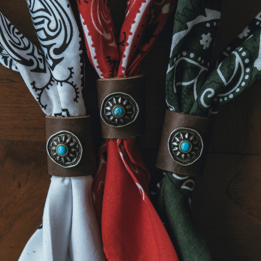 Regional Raw Handkerchief with Leather Concho