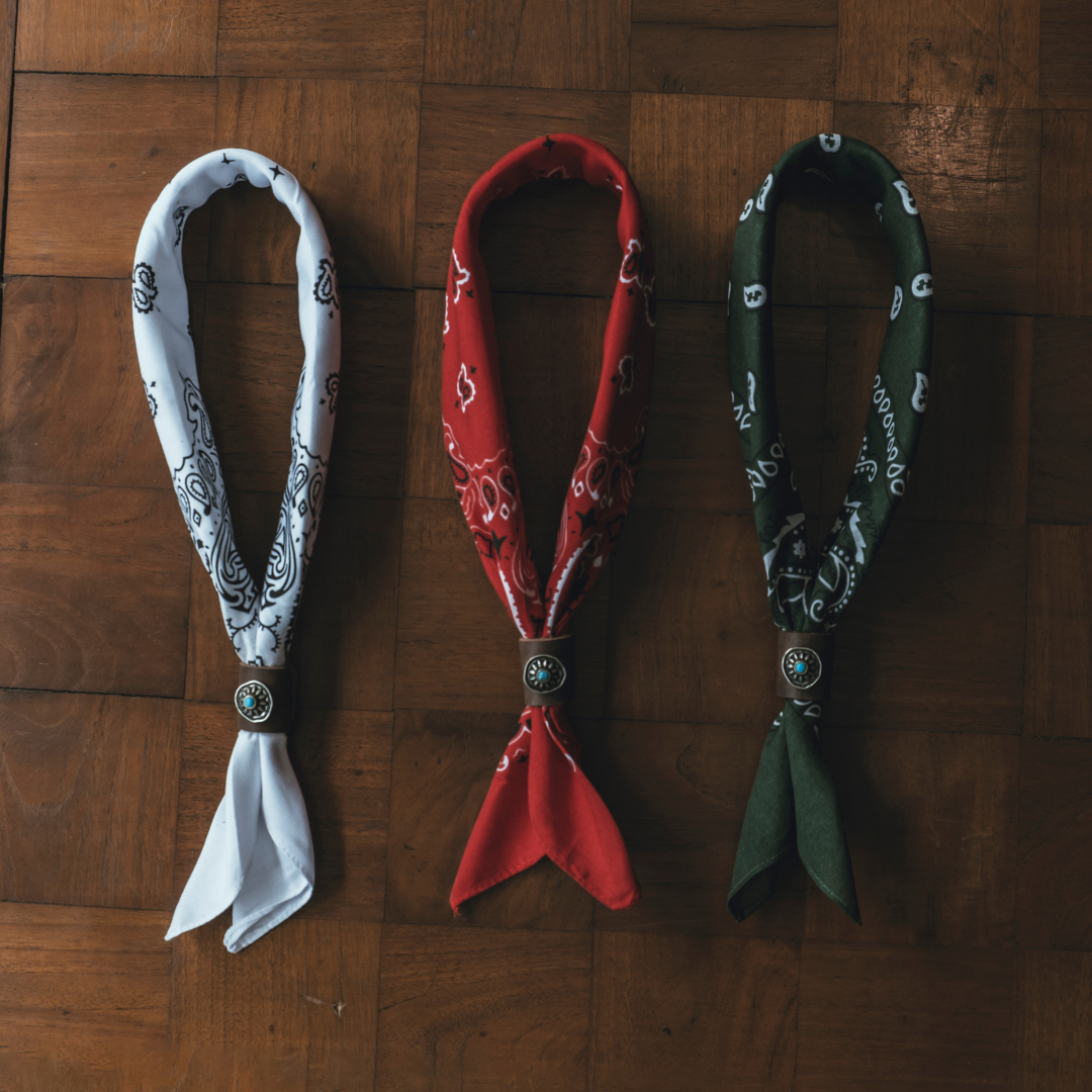 Regional Raw Handkerchief with Leather Concho