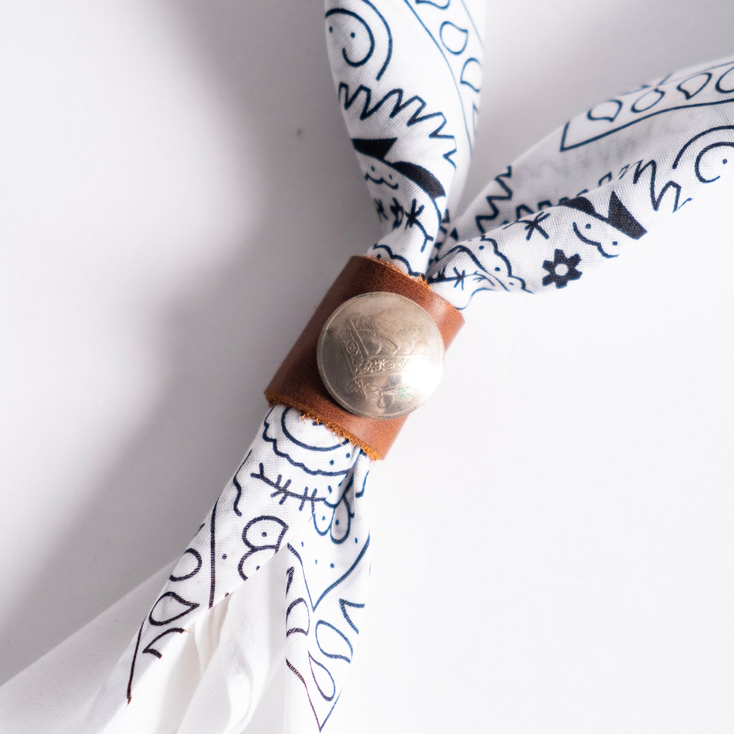 Regional Bandana Scarf with Leather Concho