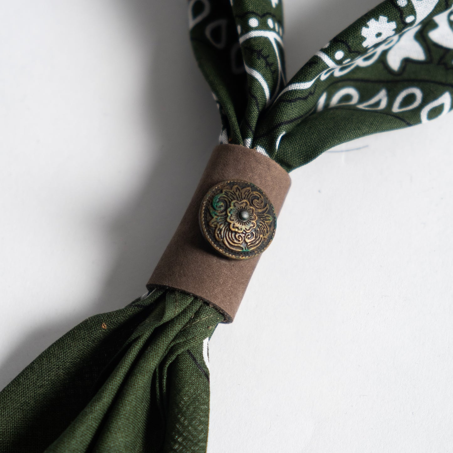 Regional Bandana Scarf with Leather Concho