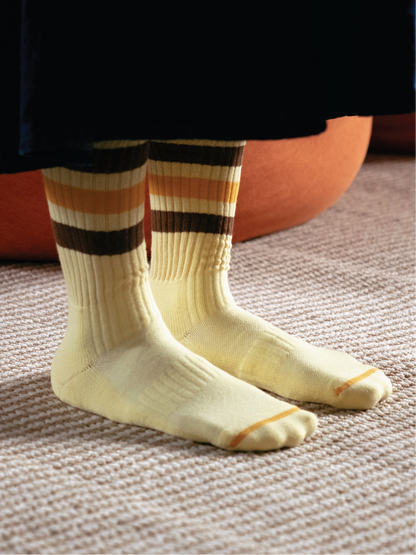 GPS RETRO Ribbed Stripe Crew Socks