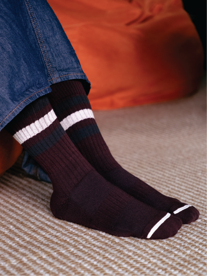 GPS RETRO Ribbed Stripe Crew Socks
