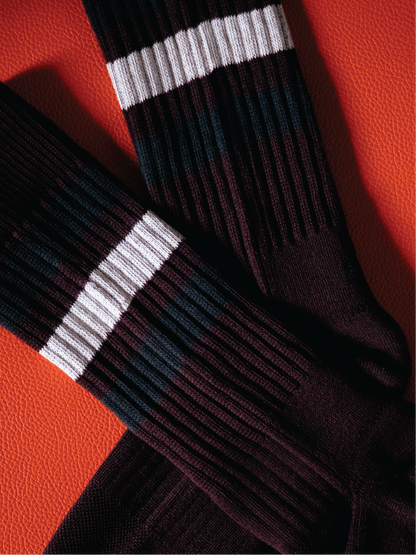 GPS RETRO Ribbed Stripe Crew Socks