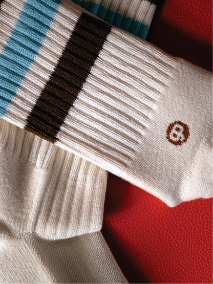 GPS RETRO Ribbed Stripe Crew Socks