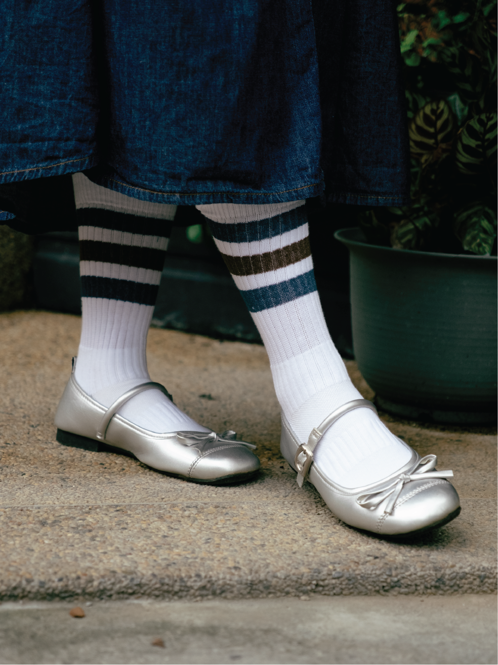 GPS RETRO Ribbed Stripe Crew Socks