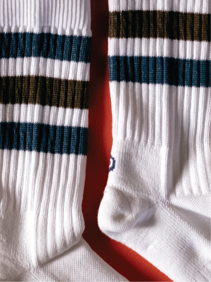 GPS RETRO Ribbed Stripe Crew Socks