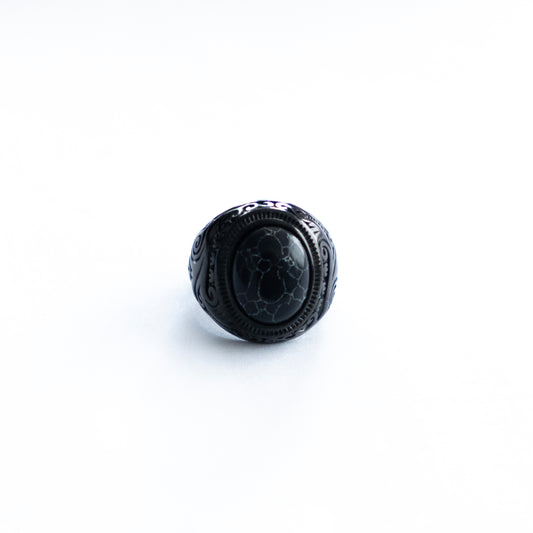 SACA Black Stone Black Ring