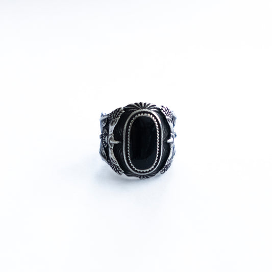 SACA Black Stone Silver Ring
