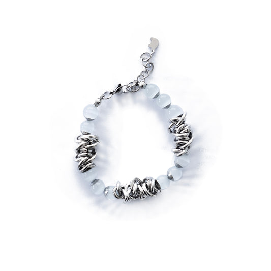 SACA Beads Silver Bracelet