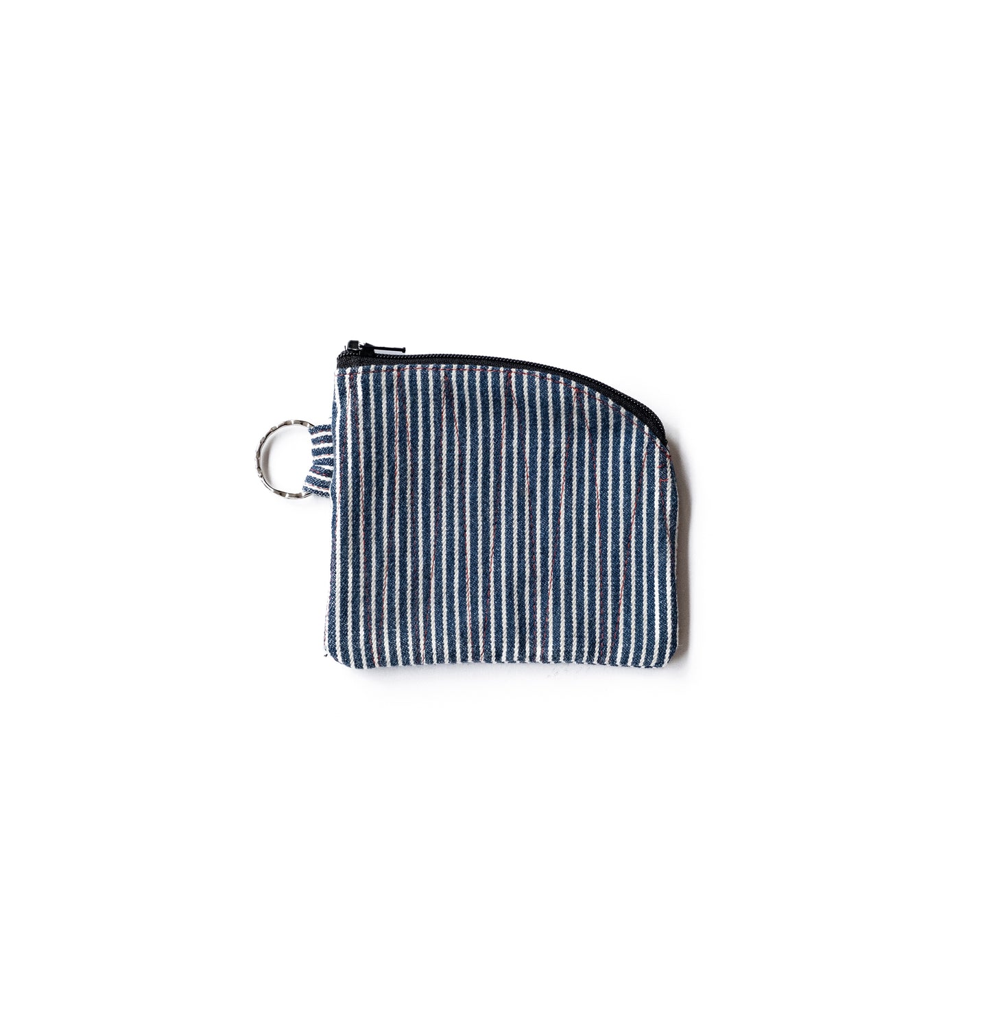 Regional Vintage Stripe Indigo Zipper Pouch Bag