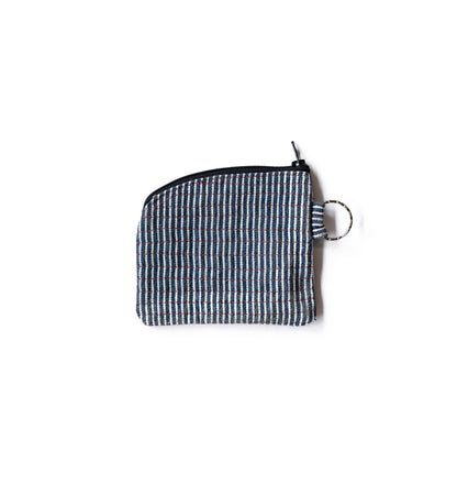 Regional Vintage Stripe Indigo Zipper Pouch Bag