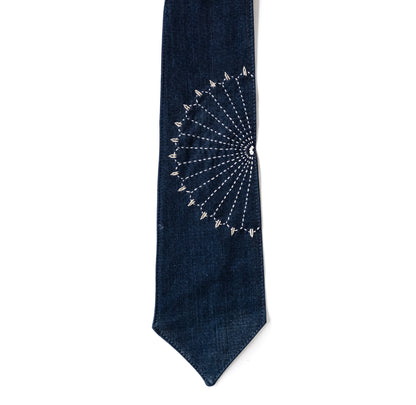 ⁠Indigo Dyed Sashiko Necktie